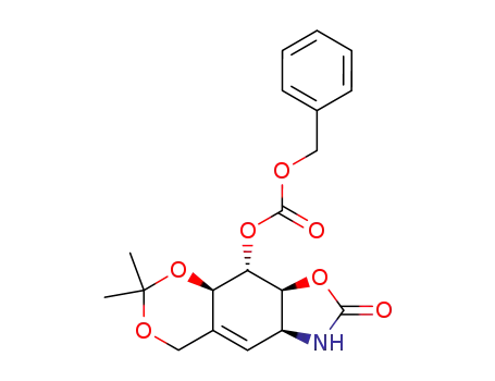 2-O-(benzyloxycarbonyl)-1,7-O-isopropylidene-1L-(1,3,4/2)-4-amino-6-C-(hydroxymethyl)-5-cyclohexene-1,2,3-triol 3,4-carbamate