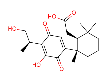 2-<2-<3-hydroxy-4-(2-hydroxy-1-methylethyl)-benzoquinone-2,5>yl-2,6,6-trimethylcyclohexyl>ethanoic acid