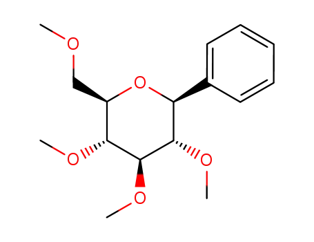 Molecular Structure of 115514-28-8 (β-1,5-anhydro-2,3,4,6-tetra-O-methyl-1-C-phenyl-D-glucitol)