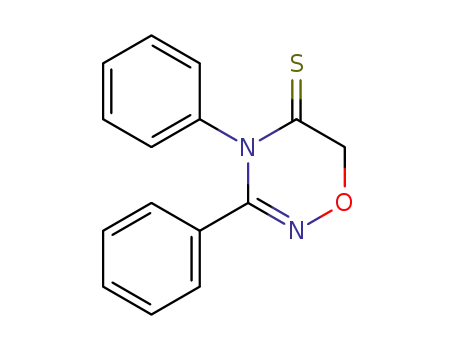 Molecular Structure of 139698-08-1 (4H-1,2,4-Oxadiazine-5(6H)-thione, 3,4-diphenyl-)