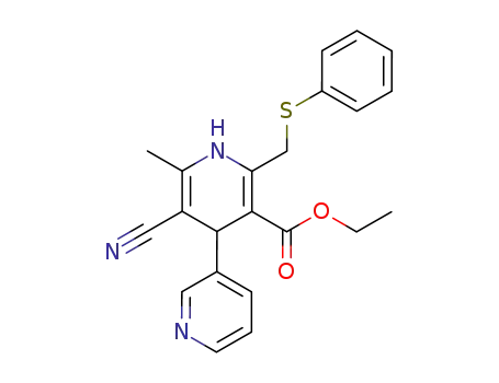 5'-Cyano-6'-methyl-2'-phenylsulfanylmethyl-1',4'-dihydro-[3,4']bipyridinyl-3'-carboxylic acid ethyl ester