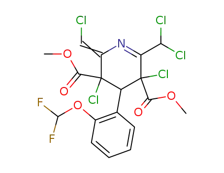 Molecular Structure of 129303-75-9 (2-chloromethylen-3,5-dicarbomethoxy-3,5-dichloro-4-(2'-difluoromethoxyphenyl)-6-dichloromethyl-2,3,4,5-tetrahydropyridine)