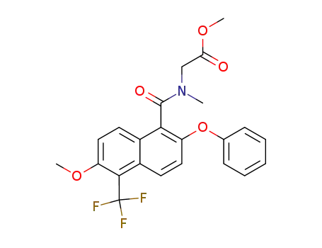 Molecular Structure of 124323-78-0 ([(6-Methoxy-2-phenoxy-5-trifluoromethyl-naphthalene-1-carbonyl)-methyl-amino]-acetic acid methyl ester)