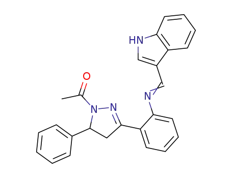 4,5-Dihydro-1-acetyl-3-(2-((1H-indol-3-ylmethylene)amino)phenyl)-5-phenyl-1H-pyrazole