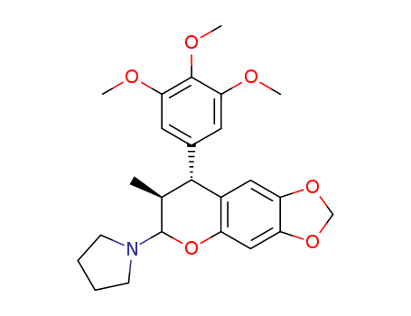 Pyrrolidine,1-[7,8-dihydro-7-methyl-8-(3,4,5-trimethoxyphenyl)-6H-1,3-dioxolo[4,5-g][1]benzopyran-6-yl]-