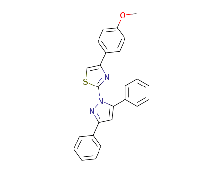 Molecular Structure of 112447-63-9 (Thiazole, 2-(3,5-diphenyl-1H-pyrazol-1-yl)-4-(4-methoxyphenyl)-)