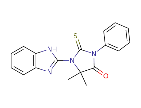 Molecular Structure of 129256-78-6 (4-Imidazolidinone,
1-(1H-benzimidazol-2-yl)-5,5-dimethyl-3-phenyl-2-thioxo-)