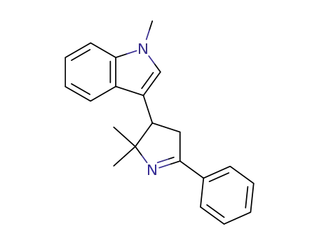 Molecular Structure of 140472-63-5 (1H-Indole,
3-(3,4-dihydro-2,2-dimethyl-5-phenyl-2H-pyrrol-3-yl)-1-methyl-)