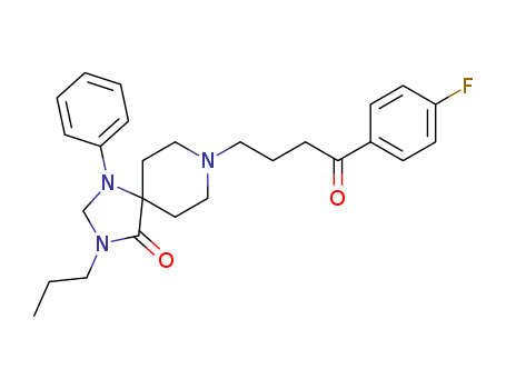Molecular Structure of 104066-92-4 (1,3,8-Triazaspiro[4.5]decan-4-one,
8-[4-(4-fluorophenyl)-4-oxobutyl]-1-phenyl-3-propyl-)