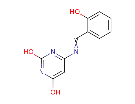 Molecular Structure of 62878-98-2 (2,4(1H,3H)-Pyrimidinedione, 6-[[(2-hydroxyphenyl)methylene]amino]-)