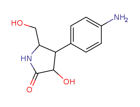 Molecular Structure of 88580-70-5 (2-Pyrrolidinone, 4-(4-aminophenyl)-3-hydroxy-5-(hydroxymethyl)-)