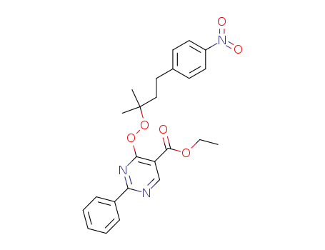 Molecular Structure of 135370-90-0 (5-ethoxycarbonyl-4-<1,1-dimethyl-3-(4-nitrophenyl)-propylperoxy>-2-phenylpyrimidin)