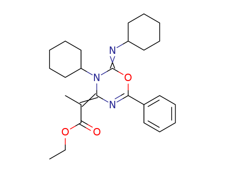 ethyl 2-(3-cyclohexyl-2-cyclohexylimino-6-phenyl-1,3,5-oxadiazin-4-ylidene)propanoate cas  78102-88-2