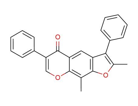 Molecular Structure of 143999-32-0 (5H-Furo[3,2-g][1]benzopyran-5-one, 2,9-dimethyl-3,6-diphenyl-)