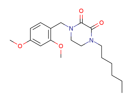 1-(2,4-DIMETHOXYBENZYL)-4-N-HEXYL-2,3-DIOXOPIPERAZINE