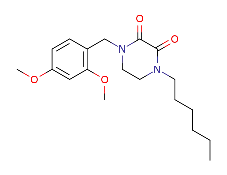 Molecular Structure of 78201-59-9 (1-(2,4-Dimethoxybenzyl)-4-N-hexyl-2,3-dioxopiperazine)