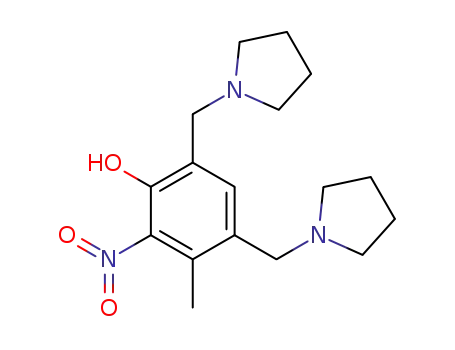 Molecular Structure of 127396-65-0 (3-methyl-2-nitro-4,6-bis(pyrrolidin-1'-ylmethyl)phenol)