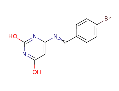 Molecular Structure of 88351-89-7 (2,4(1H,3H)-Pyrimidinedione, 6-[[(4-bromophenyl)methylene]amino]-)