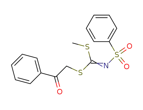 N-Benzenesulfonyliminodithiokohlensaeure-S-methyl-S'-phenacyldiester