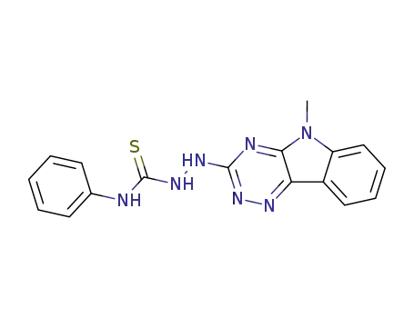 Molecular Structure of 109879-96-1 (Hydrazinecarbothioamide,
2-(5-methyl-5H-1,2,4-triazino[5,6-b]indol-3-yl)-N-phenyl-)