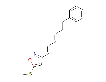 Molecular Structure of 137612-50-1 (Isoxazole, 5-(methylthio)-3-(6-phenyl-1,3,5-hexatrienyl)-, (E,E,E)-)