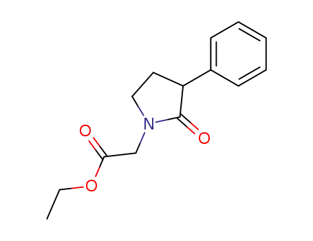 Molecular Structure of 88981-96-8 (ethyl 2-oxo-3-phenyl-1-pyrrolidineacetate)