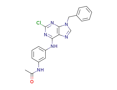 Molecular Structure of 125827-88-5 (N-{3-[(9-benzyl-2-chloro-9H-purin-6-yl)amino]phenyl}acetamide)