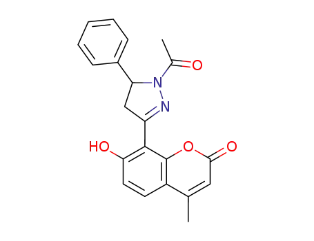 1H-Pyrazole,
1-acetyl-4,5-dihydro-3-(7-hydroxy-4-methyl-2-oxo-2H-1-benzopyran-8-yl
)-5-phenyl-
