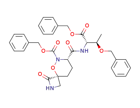 O-benzyl-N-<(4S,7S)-6-benzyloxycarbonyl-1-oxo-5-oxa-2,6-diazaspiro<3.5>nonane-7-carbonyl>-L-threonine benzyl ester