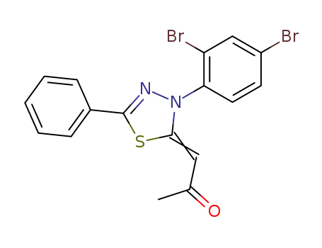 2-acetylmethylene-3-(2,4-dibromophenyl)-2,3-dihydro-5-phenyl-1,3,4-thiadiazole