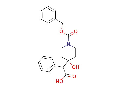 Molecular Structure of 77211-35-9 (4-(Carboxy-phenyl-methyl)-4-hydroxy-piperidine-1-carboxylic acid benzyl ester)