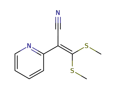 Molecular Structure of 22353-58-8 (2-Pyridineacetonitrile, a-[bis(methylthio)methylene]-)
