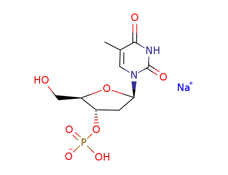 Molecular Structure of 61240-15-1 (3'-Thymidylic acid, monosodium salt)