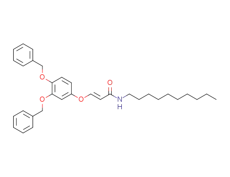 Molecular Structure of 136966-94-4 (2-Propenamide, N-decyl-3-[3,4-bis(phenylmethoxy)phenoxy]-, (E)-)
