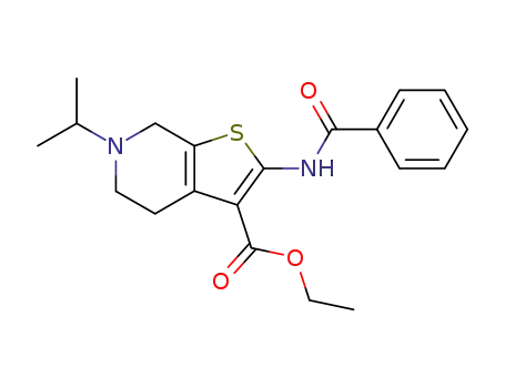 Molecular Structure of 74022-36-9 (2-Benzoyl-amino-3-ethoxycarbonyl-4,5,6,7-tetrahydro-6-isopropylthieno<3,4-b>pyridine)