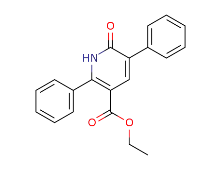 Molecular Structure of 66409-54-9 (3-Pyridinecarboxylic acid, 1,6-dihydro-6-oxo-2,5-diphenyl-, ethyl ester)