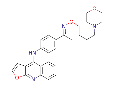 (E)-1-(4-(furo[2,3-b]quinolin-4-ylamino)phenyl)ethanone O-4-morpholinobutyl oxime