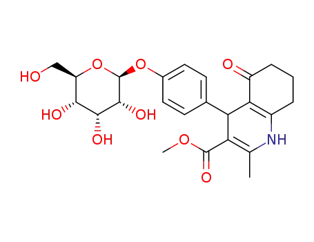 Molecular Structure of 1320347-13-4 (2-methyl-3-carbomethoxy-4-(4-β-D-allopyranosyloxyphenyl)-5-oxo-1,4,5,6,7,8-hexahydroquinoline)
