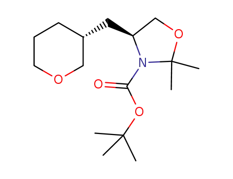 3-Oxazolidinecarboxylic acid, 2,2-diMethyl-4-[[(3R)-tetrahydro-2H-pyran-3-yl]Methyl]-, 1,1-diMethylethyl ester, (4S)-