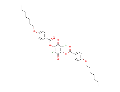 Molecular Structure of 62283-75-4 (Benzoic acid, 4-(heptyloxy)-,
2,5-dichloro-3,6-dioxo-1,4-cyclohexadiene-1,4-diyl ester)