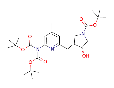 (3R,4R)-tert-butyl 3-((6-(bis(tert-butoxycarbonyl)amino)-4-methylpyridin-2-yl)methyl)-4-hydroxypyrrolidine-1-carboxylate