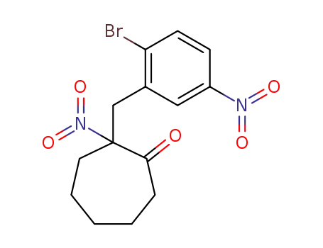 Molecular Structure of 1300038-72-5 (2-(2-bromo-5-nitrobenzyl)-2-nitrocycloheptanone)