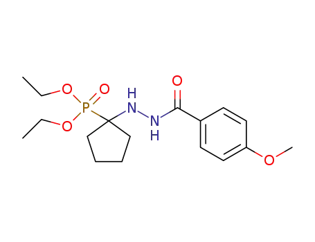 Molecular Structure of 1260116-85-5 (diethyl {1-[2-(4-methoxybenzoyl)hydrazino]cyclopentyl}phosphonate)