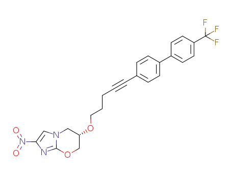Molecular Structure of 1333171-16-6 ((6S)-2-nitro-6-({5-[4'-(trifluoromethyl)[1,1'-biphenyl]-4-yl]-4-pentynyl}oxy)-6,7-dihydro-5H-imidazo[2,1-b][1,3]oxazine)