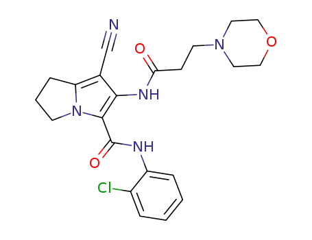 N-(2-chlorophenyl)-7-cyano-2,3-dihydro-6-[[3-(4-morpholinyl)propionyl]amino]-1H-pyrrolizine-5-carboxamide
