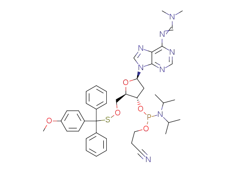 6-N-[(dimethylamino)methylene]-5'-O-[(4-methoxytrityl)sulfenyl]-2'-deoxyadenosine 3'-(2-cyanoethyl-N,N-diisopropylphosphoramidite)