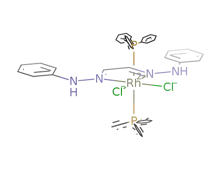 Molecular Structure of 1264746-52-2 (trans-Rh(glyoxalbis(N-phenyl)osazone)(PPh<sub>3</sub>)Cl<sub>2</sub>)