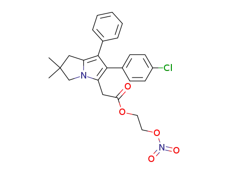 Molecular Structure of 1025055-02-0 (2-(nitrooxy)ethyl 2-(6-(4-chlorophenyl)-2,2-dimethyl-7-phenyl-2,3-dihydro-1H-pyrrolizin-5-yl)acetate)