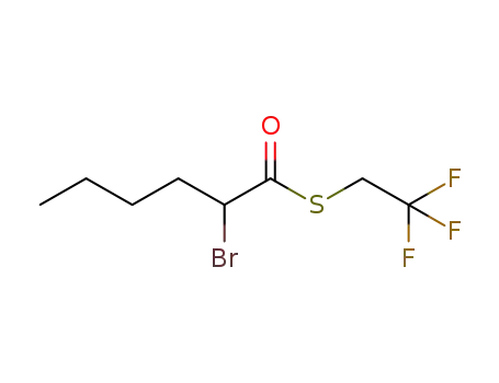 Molecular Structure of 1309379-79-0 (S-2,2,2-trifluoroethyl 2-bromohexanethioate)