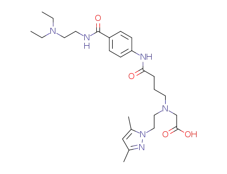 ethyl 2-((4-(4-(2-(diethylamino)ethylcarbamoyl)phenylamino)-4-oxobutyl)(2-(3,5-dimethypyrazol-1-yl)ethyl)amino)acetic acid